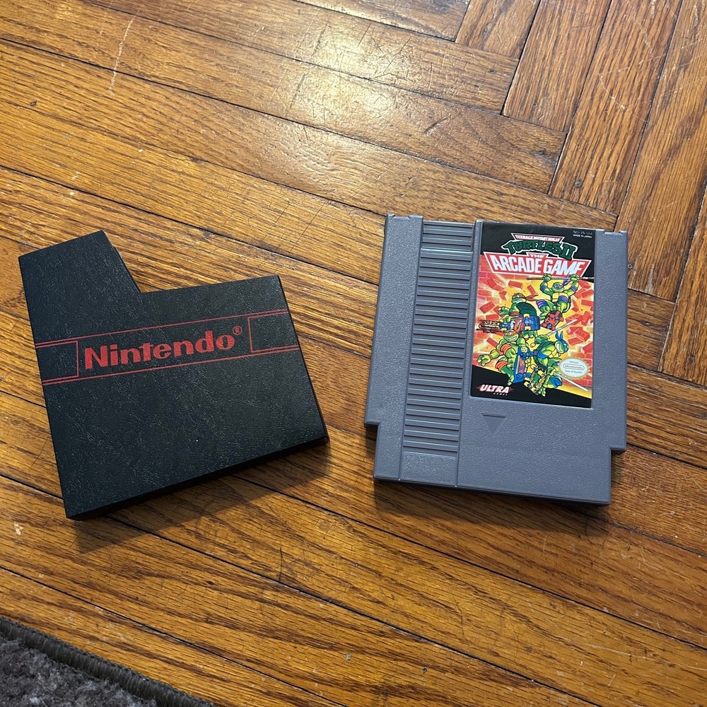 TMNT II The Arcade Game Nintendo NES Ultra Games Grey Cartridge with Dust Sleeve